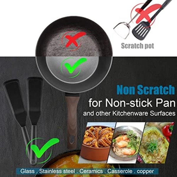 Silikone Tynd Spatel Omeletspatel Vender Lang Crêpespatel Varmebestandig Madlavningsspatel Non-stick Pandekagespatel