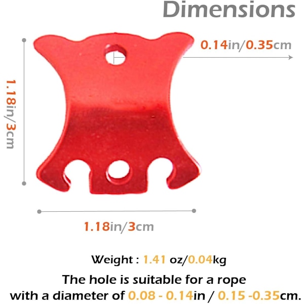 Rebspænder Camping Aluminium Legering Rebjusteringskrog Holdbar Skridsikker til Telt Presenning Vandreture Camping (Rød (Skildpaddeform) - 12 Stykker)