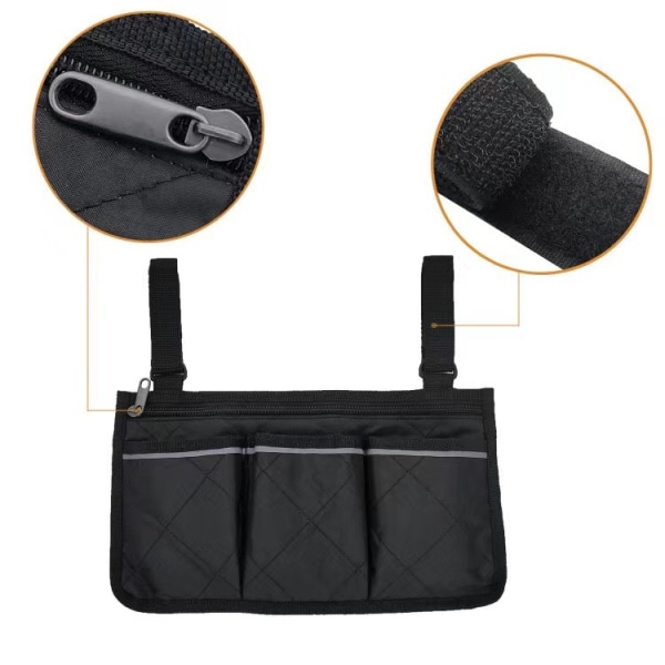 Black Armrest Wheelchair Bag - Oxford Wheelchair Bag - Waterproof