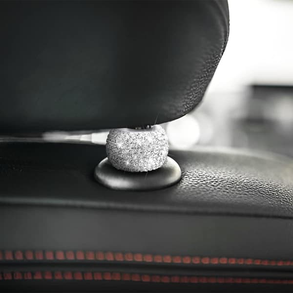 (Vit) 4 stycken Kristall Bil Nackstöd Kragar, Bilsäte Nackstöd Ringar, Dekor Nackstöd Ringar Kragar, Universal Auto Inte