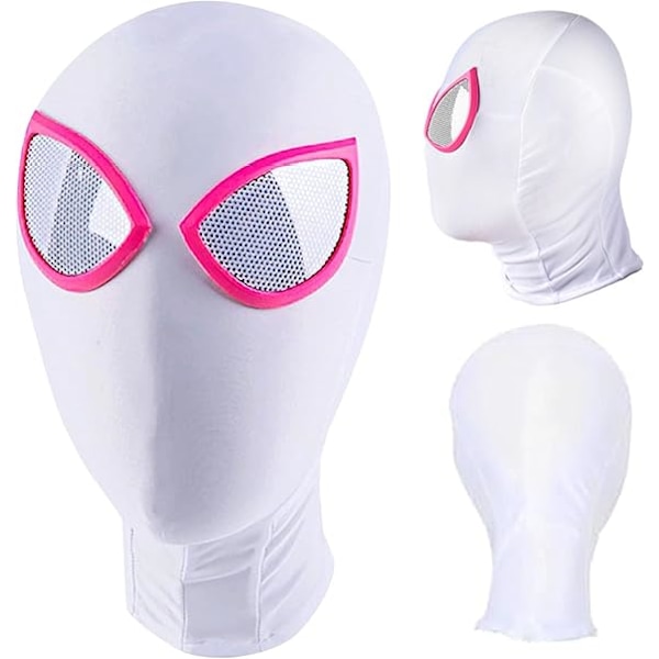 (Hvit) Spider Mask Superheltmaske Voksenmaske Rollespill Kostyme Halloween Julekostyme Rekvisita