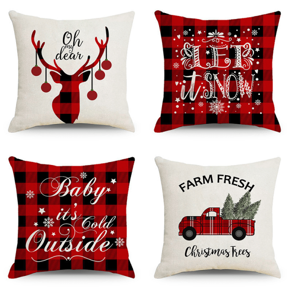 Christmas Cushion Cover 45x45 Set of 4 (Style 22)