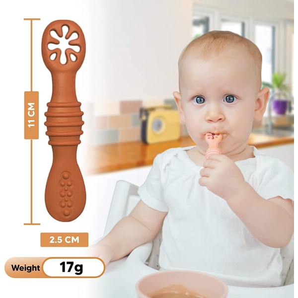 4pcs Pre-Training Spoons for Children and Babies 1st, 2nd Age (+4