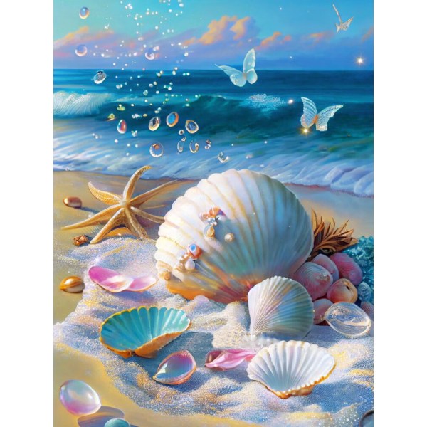 30x40cm Kit#A 5D DIY Diamantmaleri, Skalle Diamond Painting