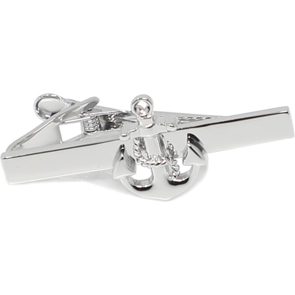1 st Tie Clip med Ankar, Rhodiumpläterad, Trendig