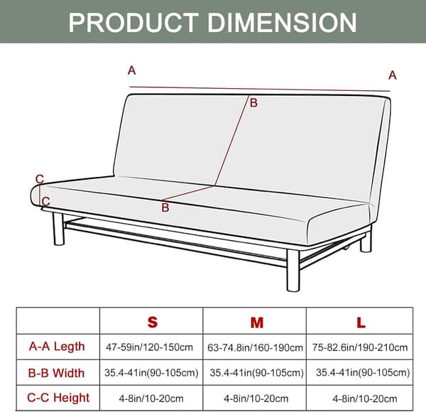 Tøyelig Spandex Click Clack-sofaovertrekk - Rosa - Medium - Mykt overtrekk for armløs sofa med kappe, sammenleggbart og vaskbart sofaovertrekk