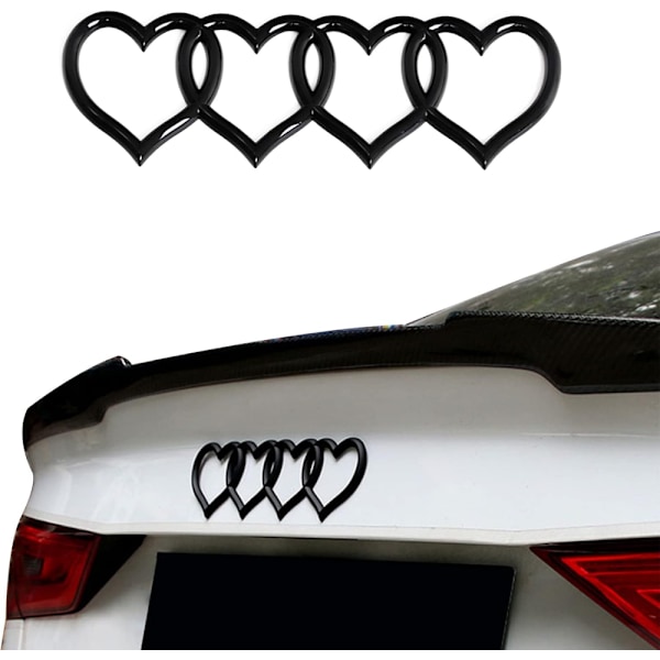 Bil Udvendige Emblemer Badge 3D Mærkat Dekal Passer Til Audi A3 A4 A5 A6 A8 TT R8 Q3 Q5 Q7 Bright Black