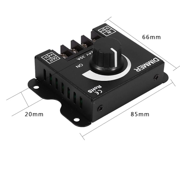 12V-24V 30A LED-strip-controller-switch til LED-lysstrimler