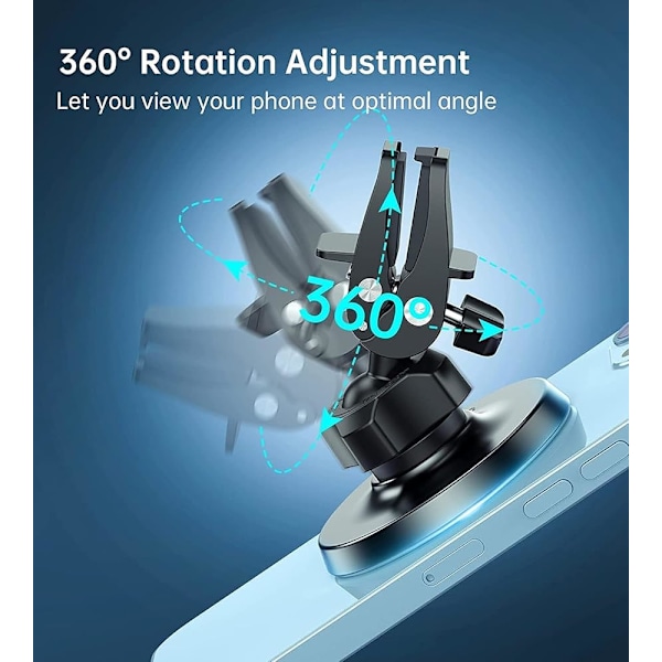 Magneettinen Puhelinteline - Autoon - Yhteensopiva MagSafen ja iPhone 12:n kanssa - 360° Kierto