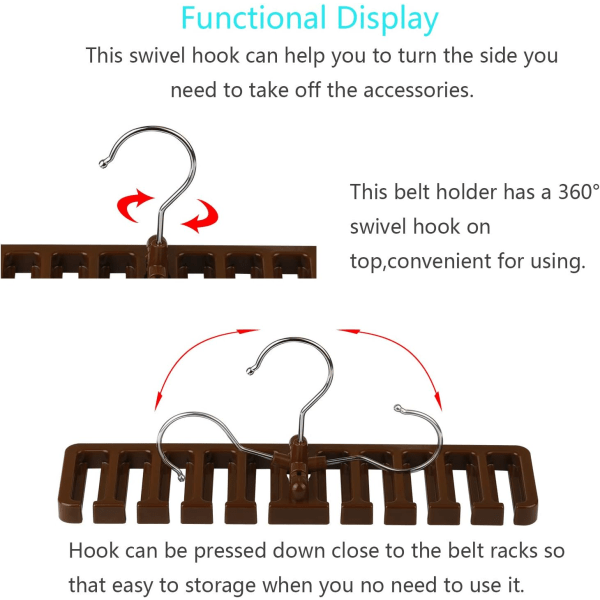 2 stk. bælteholder, bøjle slipsholder opbevaringsbælte dressing R