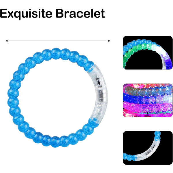 20 stk. Glow Armbånd, Glow in the Dark Festartikler, LED Armbånd