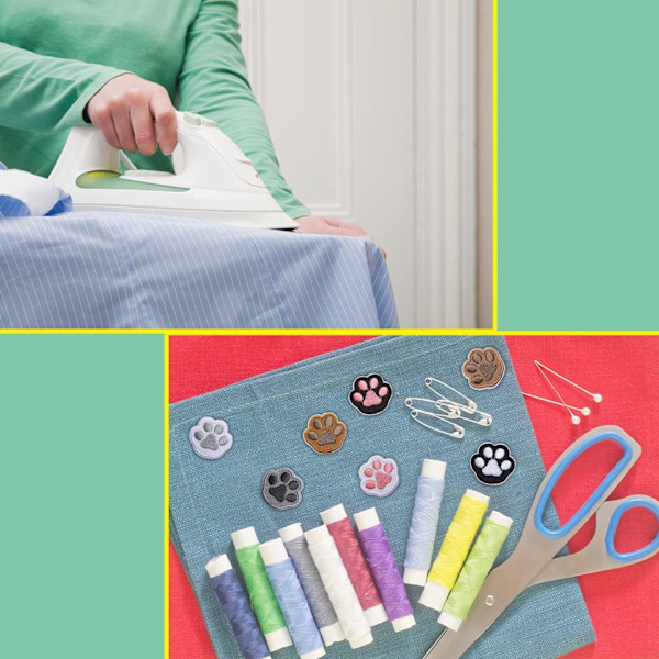14 stk. Paw Print Strygemærker til Tøj, Stryge/Sy på Broderi Applikationsmærker, Søde Pote Dekorerende DIY Håndværksmærker til Kjoler Jeans Hatte Sko S