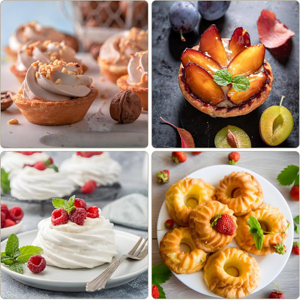 6 kpl Silikoninen Pound Cake Vuoka, Kakkuvuoka, 4 tuuman Pieni Putkimainen Kakkuvuoka, Tarttumaton Pyöreä Kakkuvuoka Reiällä Kakulle, Cupc