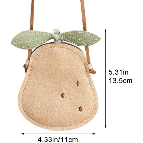 Cartoon Kids Mini Bags for Småbarn Jenter Pear Crossbody Bag Kawaii Baby Skulderveske