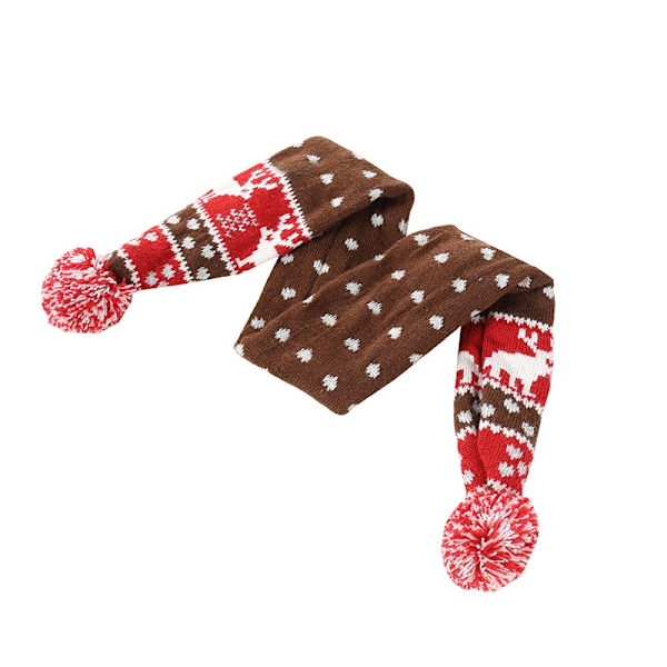 (70cm L) Juldjursscarf med älg krage Kaffe Färg Storlek