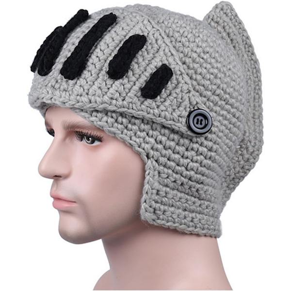 Kreativ Barbarisk Stickad Skägghatt Rolig Stickad Hatt Peruk Beanie Hatt Skägg Ansiktsmask