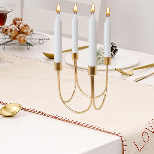 1 st Ljusstake, 4 Guld Ljusstakar, Metall Ljusstake Ställ, Mantel Ljusstake för Bordsdekoration
