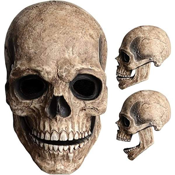 1 Halloween-mask, läskig Halloween-mask med läskig latexhjälm med rörlig käke med rörlig