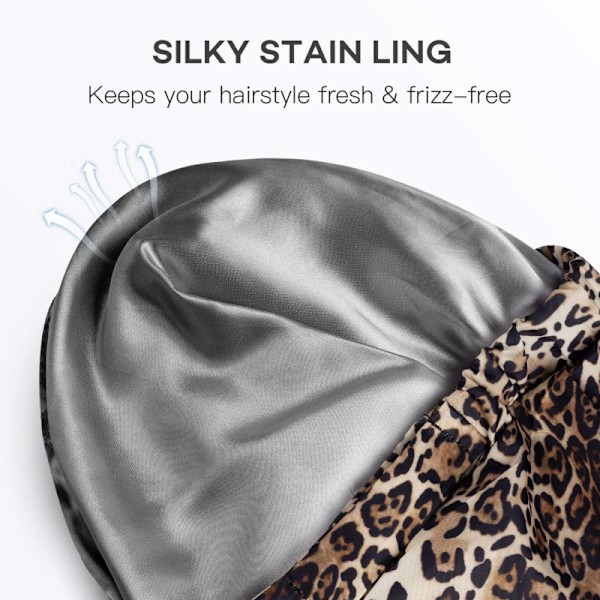 Ny dobbelt satin stof brusebad cap kvindelige prikkede butterfly (do
