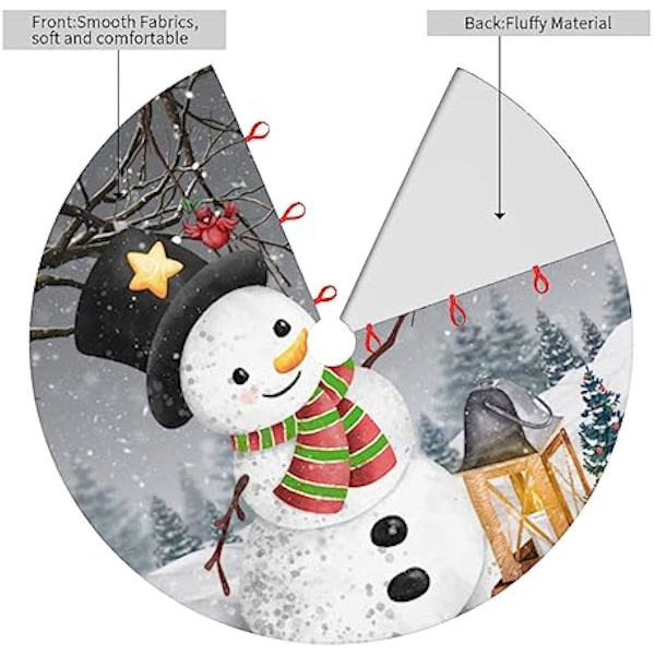 48\" Vinter Snømann Juletre Skjørt for Gledelig Jul Halloween Ferie Nyttår Jul Fest Tre Matte Dekor Pynt Dekor