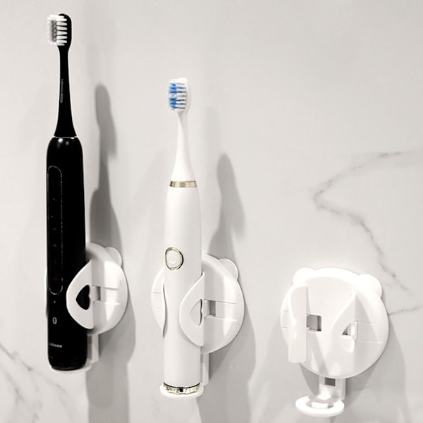 2-pak Simple Væghængt Elektrisk Tandbørsteholder til de fleste Elektriske Tandbørster