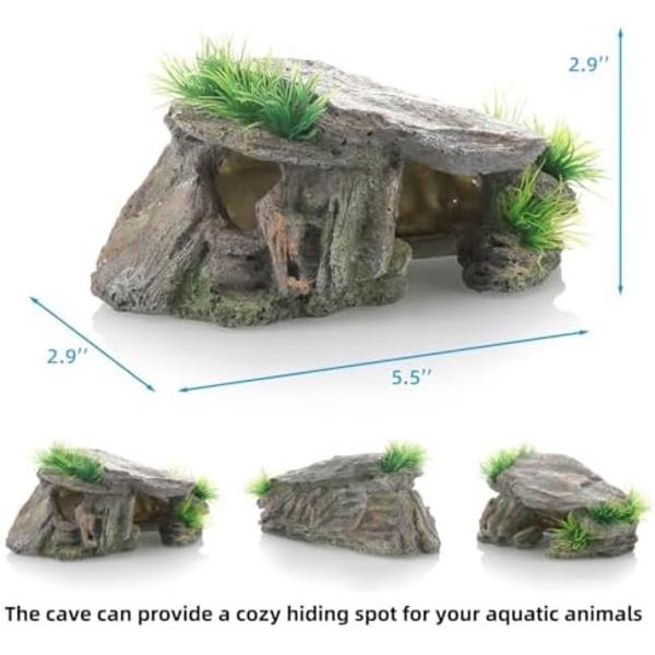 7,5x14,2x7,5cm Stein Akvarium Dekorasjon Hule | Harpiks Fiske Tank Dekorasjoner Hule | Fiske Søvn Hvile Hus | Fiske Tank Tilbehør