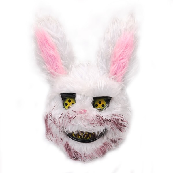 Skrämmande Halloween Mask Bear Rabbit Mask Blodig plyschhuvudmask