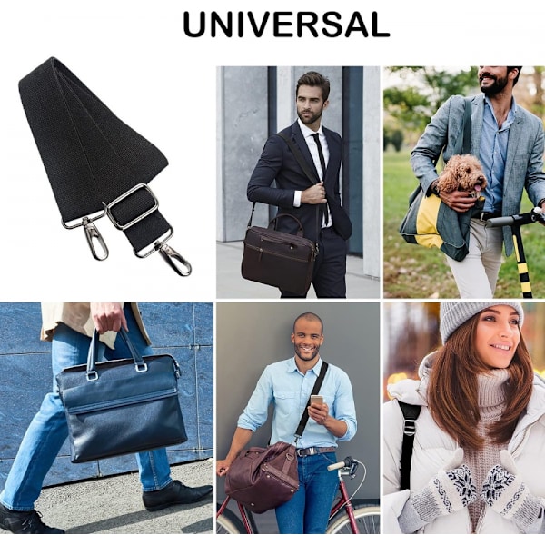 Universal udskiftning skulderrem justerbar bælte med metal snap krog til bagage duffel tasker Co
