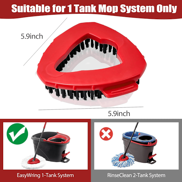 Skrubbebørste, 2-pakning Spin Skrubbebørste Hode Kompatibel O Cedar Easywring 1 Tank System, Stive Børste Rengjøring