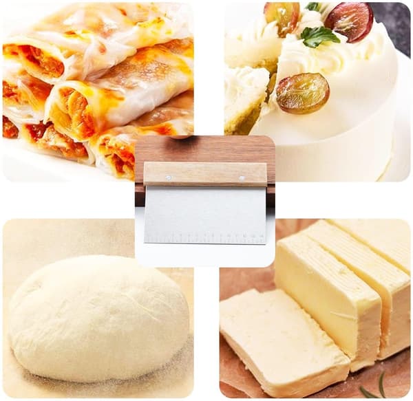 2 stk Pizz Deigspatel Bakeverktøy Rustfritt Stål Deigkutter Brød Baking Tilbehør