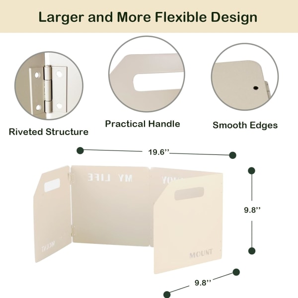 Beige Stove Windshield - Sammenleggbar Camping Stove Windshield, 4 Pla
