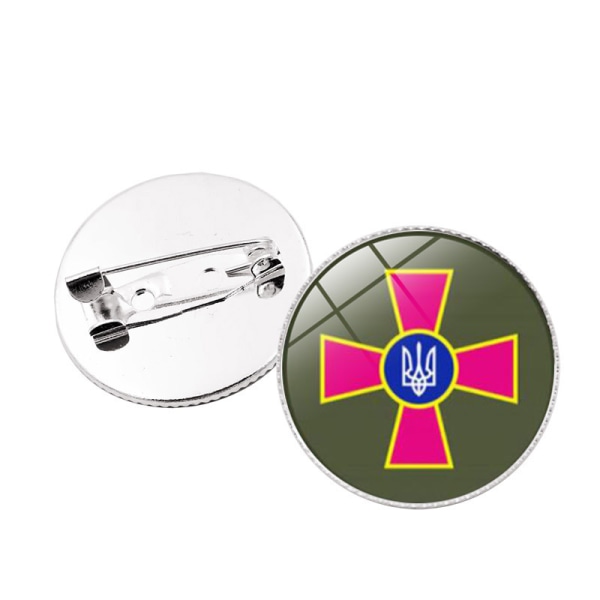 （Peace） Ukraine Flag Badge, Diameter 25 mm（Style 5）