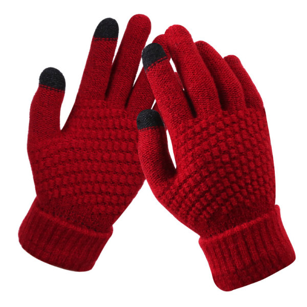 3 paria naisten talviset kosketusnäytölliset käsineet, lämmin fleecevuorattu