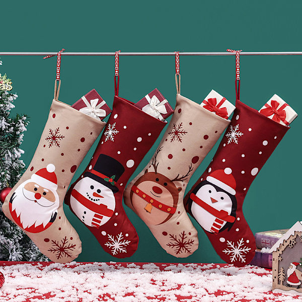 Julstrumpor 4-pack 18.7'' Stora Julstrumpor Handgjorda