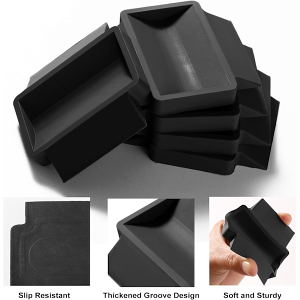 Pieces 3,5x6 cm Skridsikre Gummipuder, Møbelhjulskåle, Skridsikre Gummipuder Stolben Gummipude, til Møbelhjul, Sort