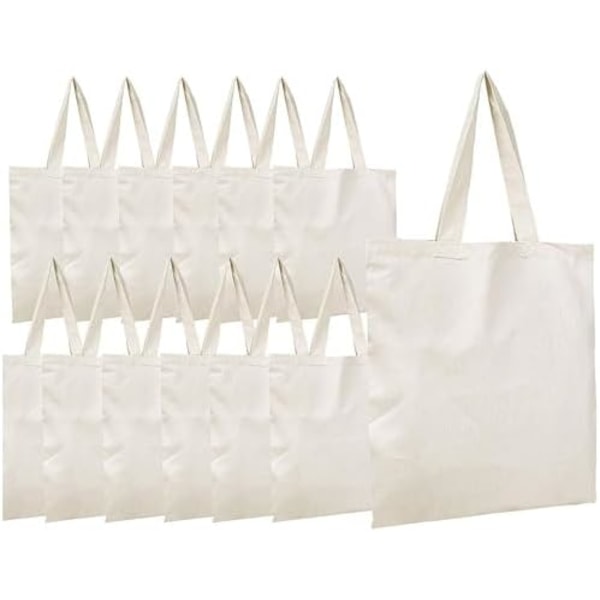 Canvas Tote Bags, 13\"x15\", Pakke med 15, Natur