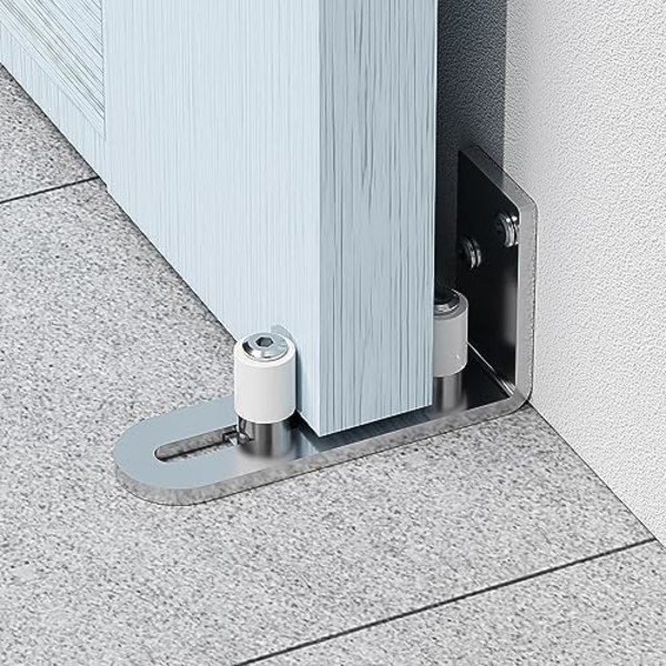 Justerbar golvguide för skjutdörr i rostfritt stål 123x40x65mm (1 st)