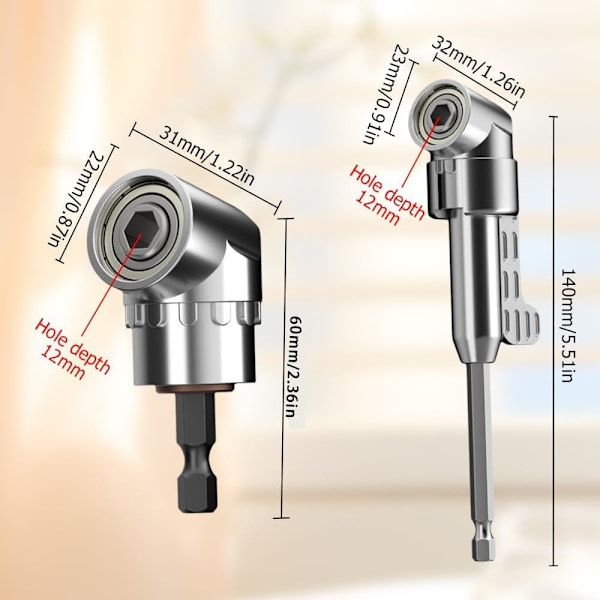 105° Vinkelborr Adapter Vinkelskruvmejsel Vinkeldrivare Multifunktionell Vinkelbitshållare med 1/4\" Magnetisk Bitshållare