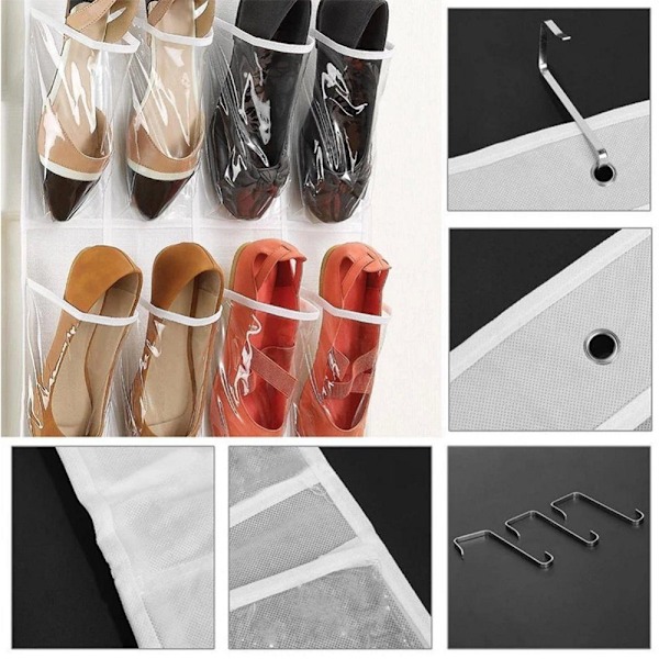 Över dörr arrangör, 24 fack bakom dörr skoförvaring hängande väska, hängande vägg non woven