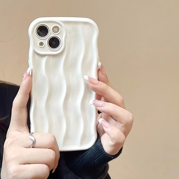 Aaltokuori iPhone 16 Pro Maxille, söpö 3D-vesiaaltokuvioinen kihara aaltokehys naisille ja tytöille, sähköpinnoitettu puskurikuori