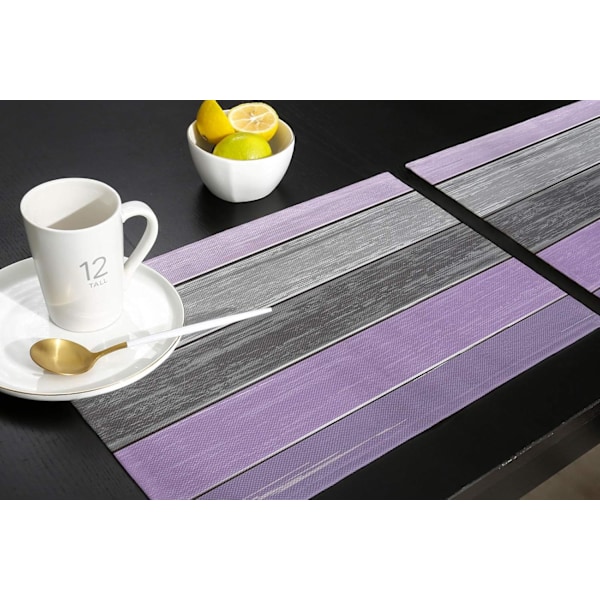 Placemats Set om 4, Retro Rustikt Ladugårdsträ Textur Polyester Fläcktåliga Bordstabletter Tvättsbara Placemat Dekoration för