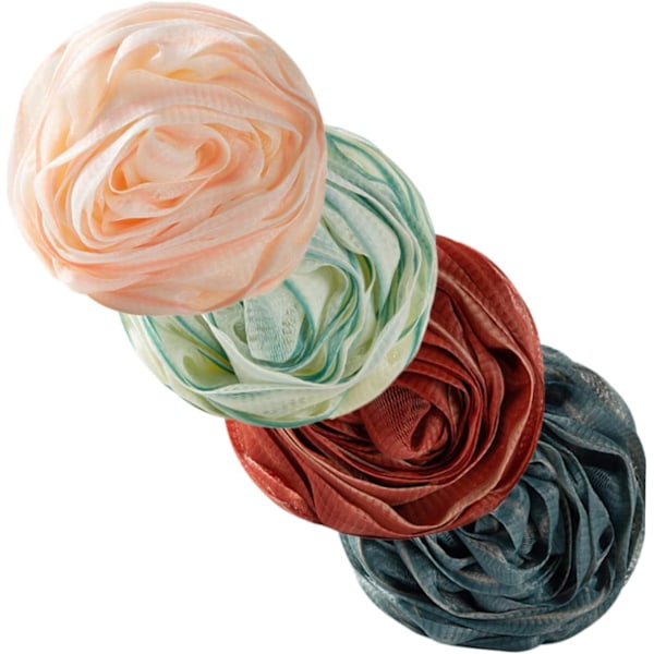 Badbollar Blommor Rosa Badbollar Svampnät Exfolierande Skrubb Badbollar Kroppsskrubb Exfolierande Badtillbehör