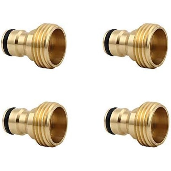 4pcs Garden Hose Quick Connector 3/4 Inch Brass Male Thread