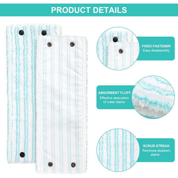 Paloja Mikrokuituiset vaihtopäälliset Leifheit Clean Twist M Micro Duo -moppiin, moppipäällisen vaihtosarja 42x15,5 cm Leifheit-moppiin