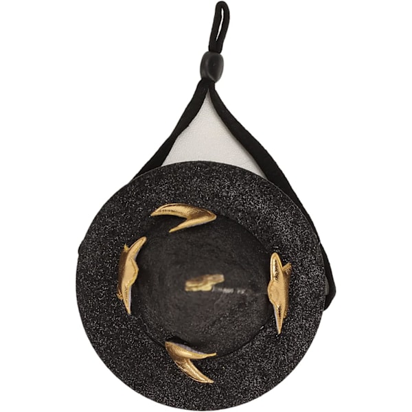 (Svart) Hamsterhatt, Mini Hatt for Små Dyr Øgle Halloween Heksehatt med Justerbar Stropp for Skjeggagam Øgle Guinea Pi