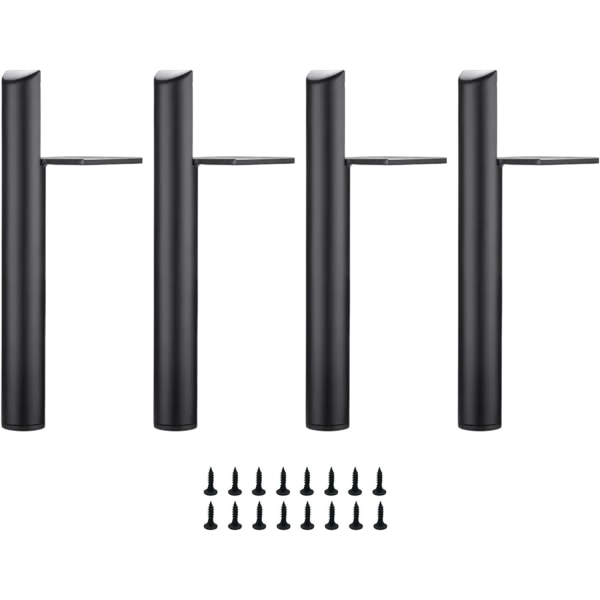 4 stk. 20 cm møbelben, sorte metalbordben, DIY møbelben, med skruer, brugt til so