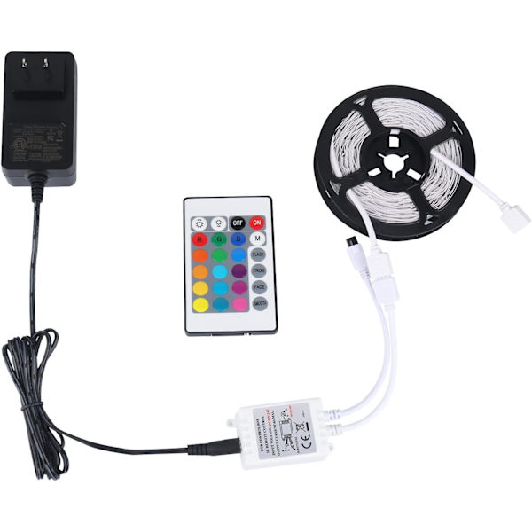 24-tangenters IR-fjärrkontroll och vit IR-styrenhet för RGB LED-remsa 3528 SMD-bandljus