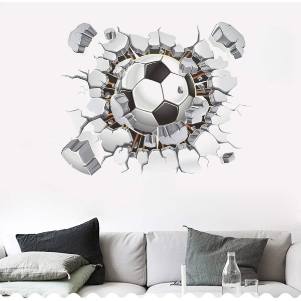 3D-jalkapallotarrat, jalkapalloseinätarrat poikien makuuhuoneisiin, 3D-seinätaidevinyylipuikko