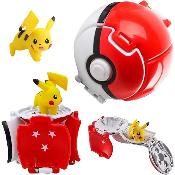 4 kpl Poké-palloa, Poké-pallo nukella, pomppupallo, Mini Do