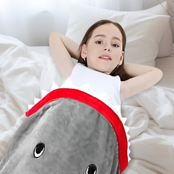 Shark Tail Tæppe til Børn Fleece Sovepose Hyggelig Sove Bla